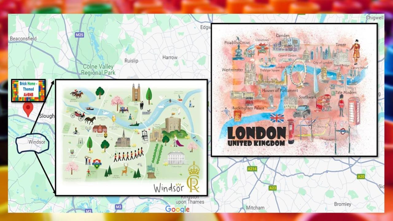 Royal Brick Home - Sleeps 5 To 6 - No Ulez - Tube Nearby - Free Parking - Lego Themed Slough Esterno foto